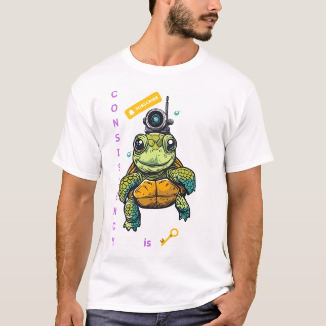 Camiseta de Tartaruga Marinha Adorável para Criado (Frente)