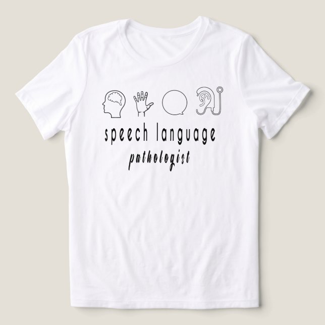Camiseta de Terapeuta da Fala, Terapeuta da Lingua (Design frontal)