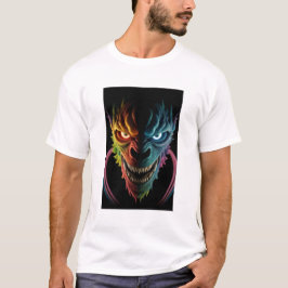Camiseta de terror colorido monstro