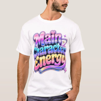 Camiseta de texto borbulhante retrô Y2K com energi