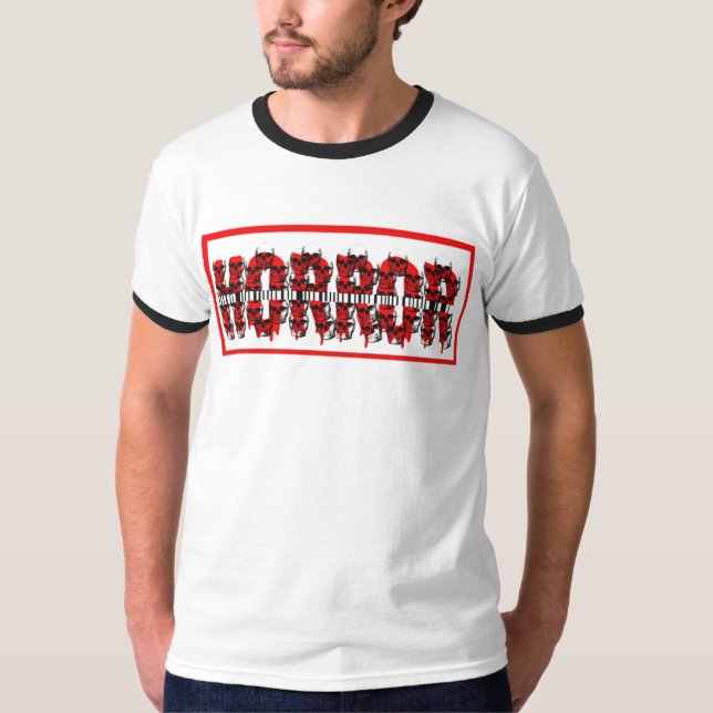 Camiseta de texto de crânio de terror assustador – (Frente)