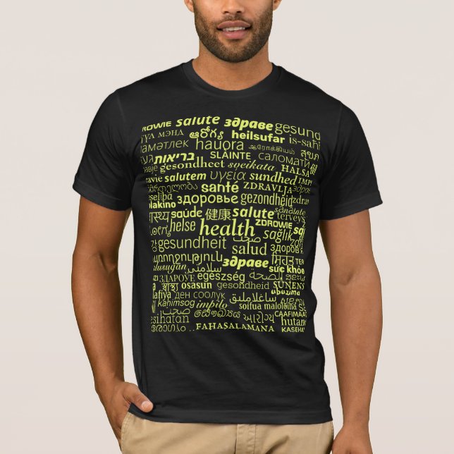 Camiseta de Texto de Saúde Escolha a Cor (Frente)