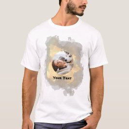 Camiseta de Texto e Foto Amarelo Personalizada