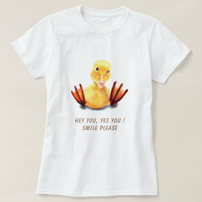 Camiseta de texto engraçado com pato atraente (Frente do Design)