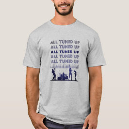 Camiseta de texto grande da banda de rock ajustada