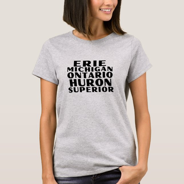 Camiseta de Texto Simples dos Grandes Lagos de Mic (Frente)