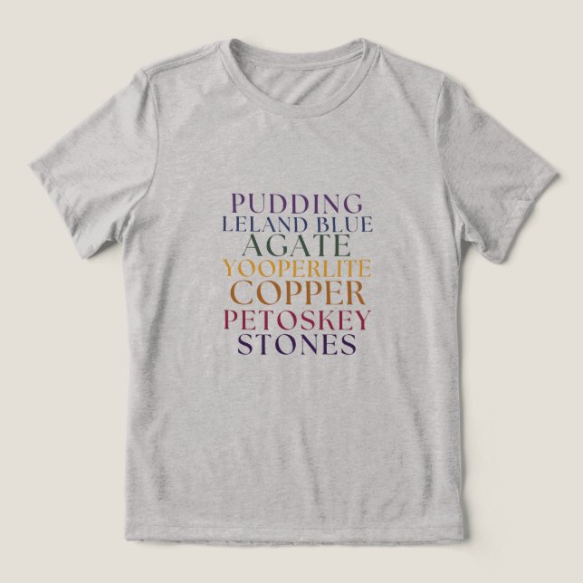 Camiseta de texto simples Michigan Rockhound (Design frontal)