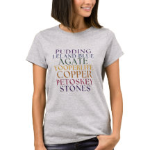 Camiseta de texto simples Michigan Rockhound
