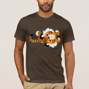 Camiseta de tigre de desenho animado fofo descontr