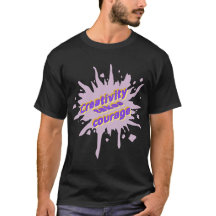 Camiseta de Tinta Suja 'Criatividade Requer Corage