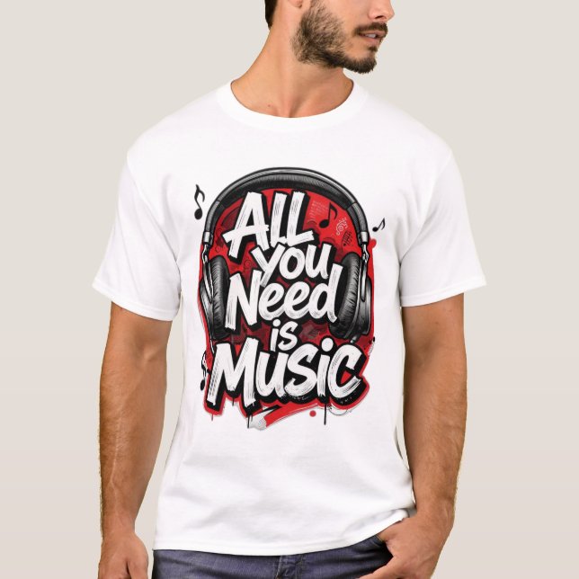 Camiseta de Tipografia Amante de Música  (Frente)