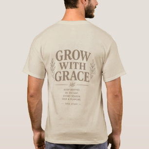 Camiseta de Tipografia Botânica Cresça Com Graça