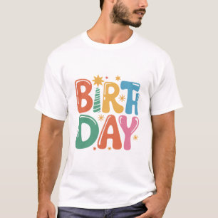 Camiseta de Tipografia de Aniversário com Transpar