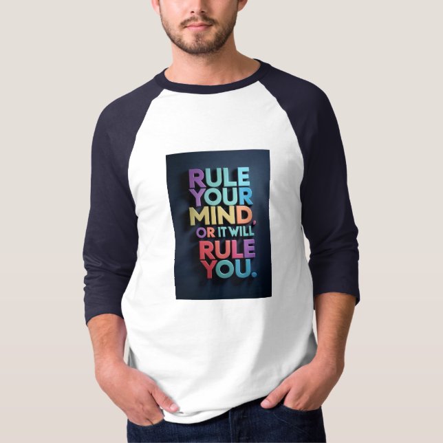 Camiseta de Tipografia de Citação Regra Sua Mente (Frente)