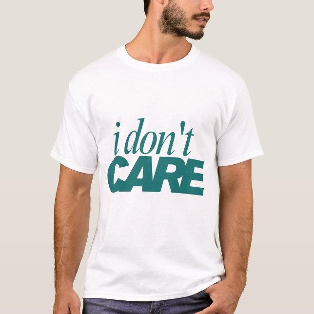 Camiseta de Tipografia 'Eu Não Me Importo' (Frente)