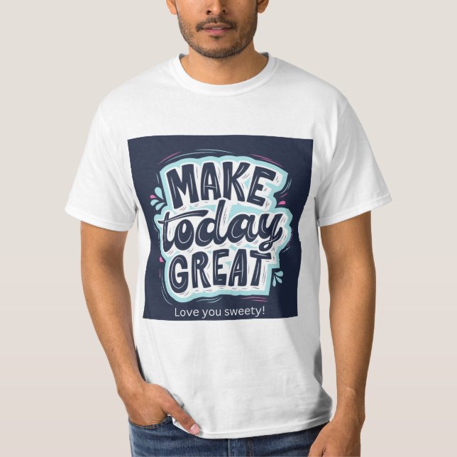 Camiseta de Tipografia Faça Hoje Ótimo | Positivo (Frente)