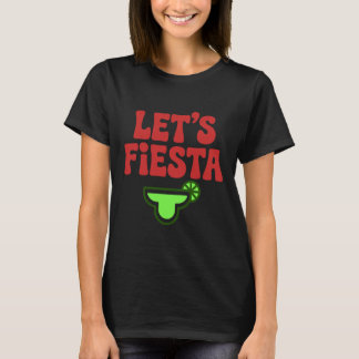 Camiseta de tipografia minimalista Let's Fiesta