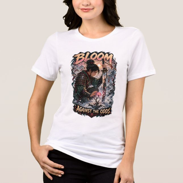 Camiseta de Tipografia Motivacional Abençoada (Frente)