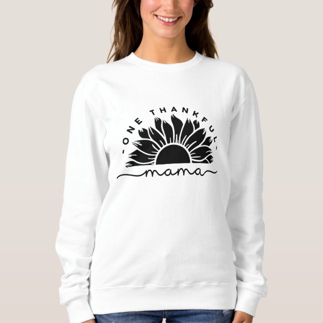 Camiseta de tipografia One Thankful Mama (Frente)