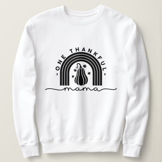 Camiseta de tipografia One Thankful Mama (Frente do Design)