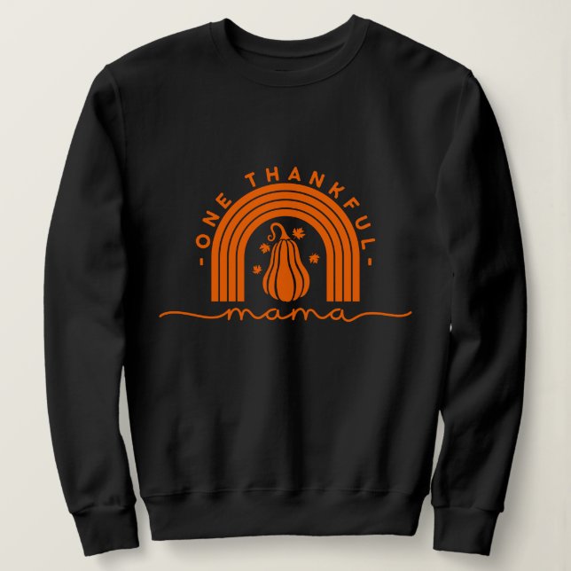 Camiseta de tipografia One Thankful Mama (Frente do Design)