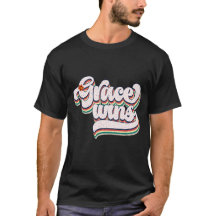 Camiseta de tipografia Retro Grace Wins