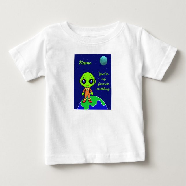 Camiseta de Toddler com alienígena e lua por Jo Im (Frente)