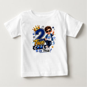 Camiseta de Toddler de 2º Aniversário 'Two Cool to