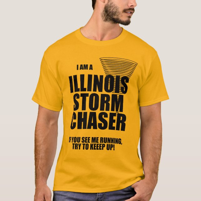 Camiseta de Tornado Storm Chaser de Illinois (Frente)