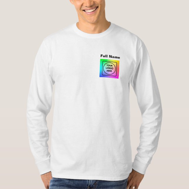 Camiseta de Trabalho com Logotipo na Bolsa Frente  (Frente)