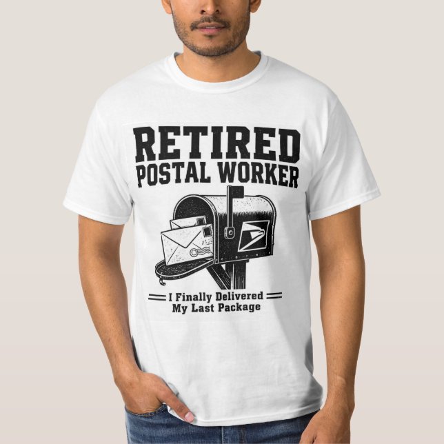 Camiseta de Trabalho Postal Aposentado — Finalment (Frente)
