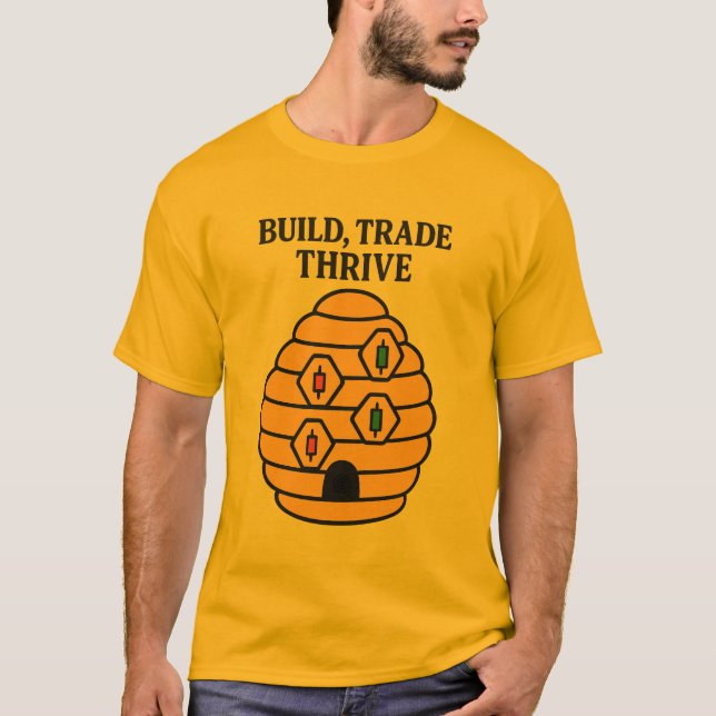 Camiseta de Trader 'Construa, Negocie, Prosperar' (Frente)