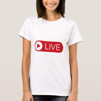 Camiseta de Transmissão Ao Vivo – “Live” Logotipo 