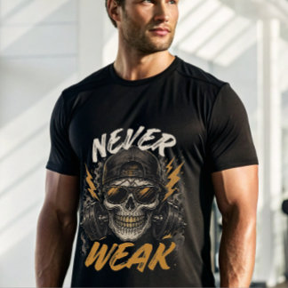 Camiseta de Treino de Crânio Nunca Fraco | Savage