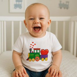 Camiseta de Trem do Dia dos Namorados para Bebê Me