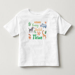 Camiseta De três safaris do animal aniversário novo