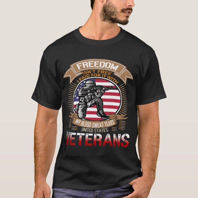 Camiseta de Tributo ao Veterano Militar dos EUA (Frente)