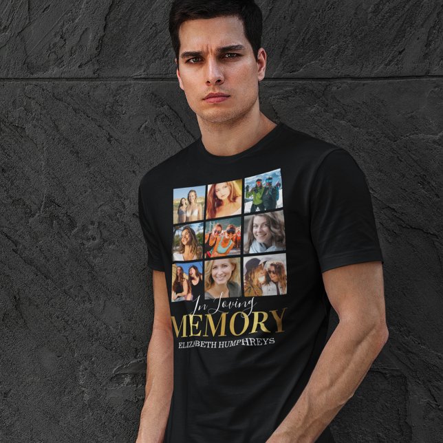 Camiseta de Tributo Memorial com 9 Fotos (Criador carregado)