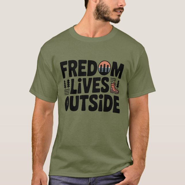 Camiseta de Trilha - Liberdade Vive Fora (Frente)