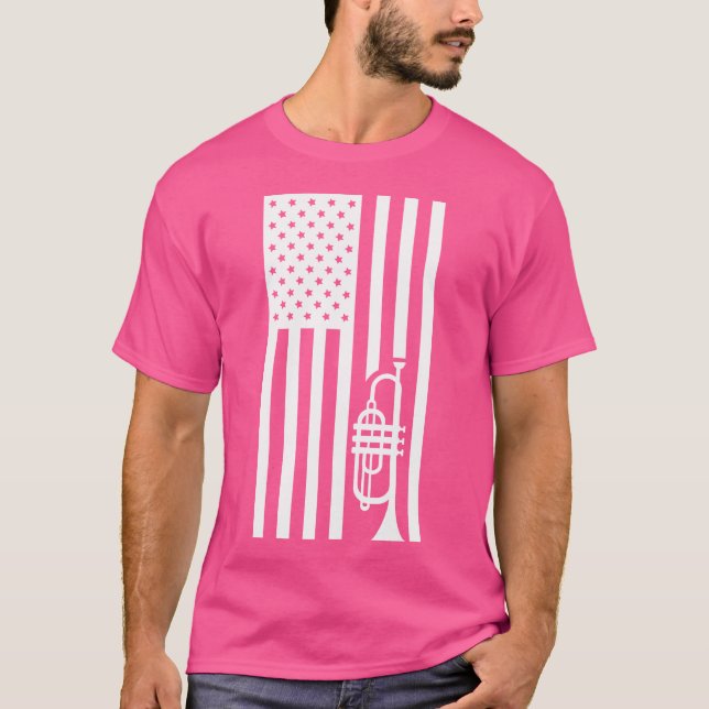 Camiseta De Trompete De Banda Marcha Para Homens M (Frente)