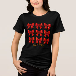 Camiseta Dê um Brilho — Padrão de Laço Ousado Energia ✨