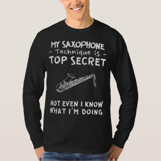 Camiseta Dê um toque de Jazz ao Mistério do Meu Saxofone Se