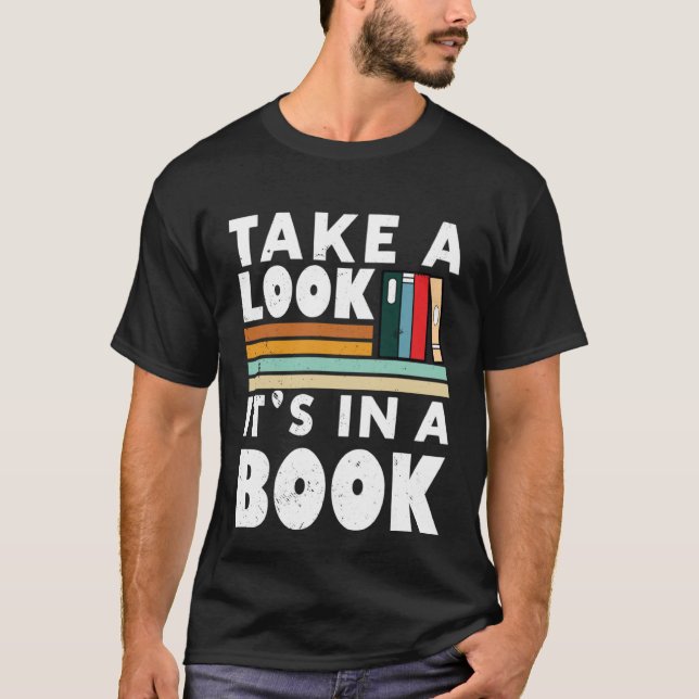 Camiseta Dê Uma Olhada Em Um Bookworm De Leitura 8 (Frente)