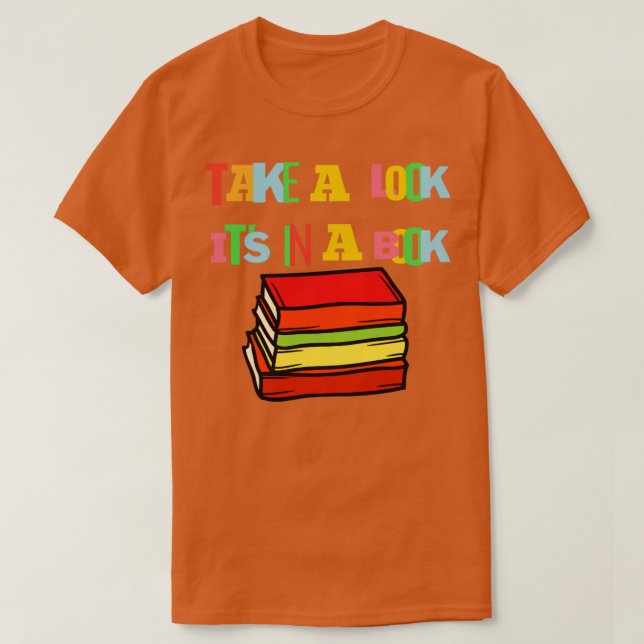 Camiseta Dê uma olhada em um livro (Frente do Design)
