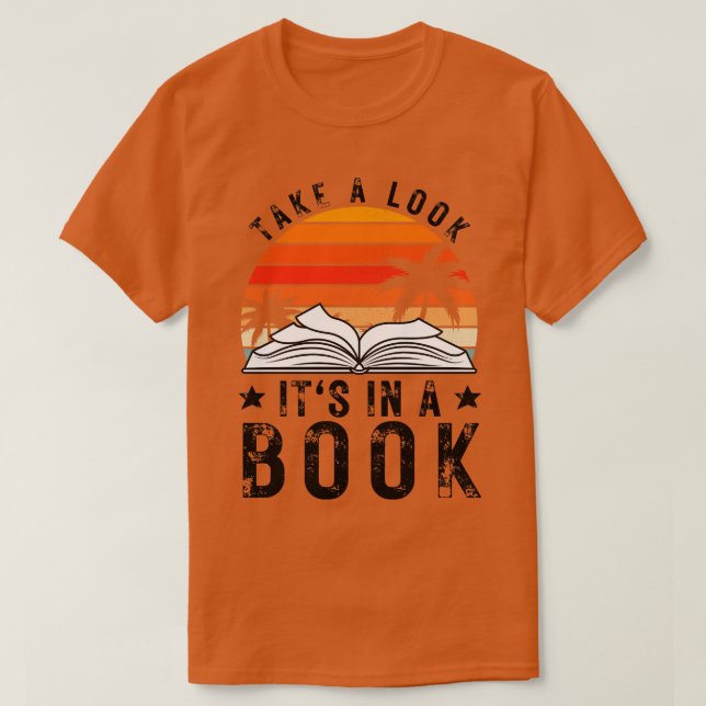 Camiseta Dê uma olhada em um Livro 10 (Frente do Design)