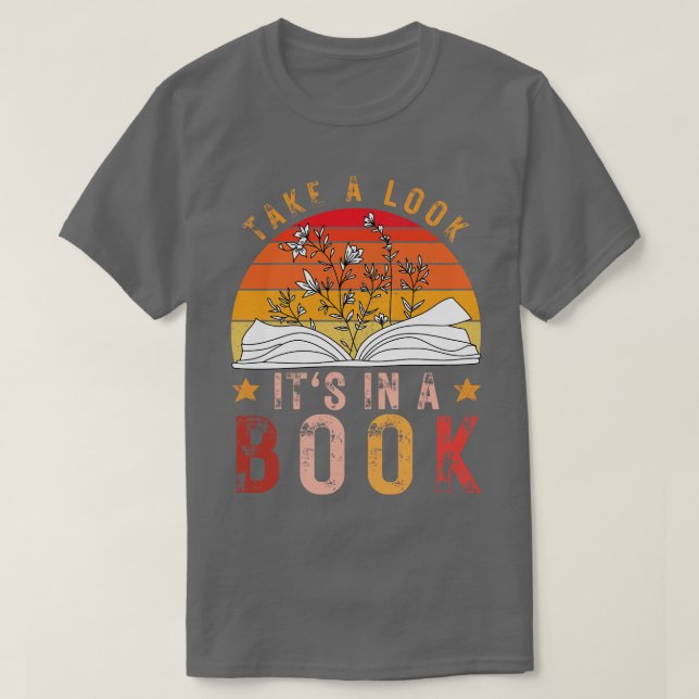 Camiseta Dê uma olhada em um Livro 12 (Frente do Design)