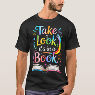 Camiseta Dê uma olhada em um livro aquarela time bibliófilo