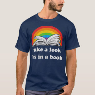 Camiseta dê uma olhada no livro lendo vintage retro ra