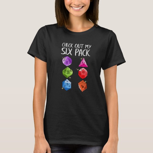 Camiseta Dê uma olhada no meu Nerd Piada de jogos com seis  (Frente)