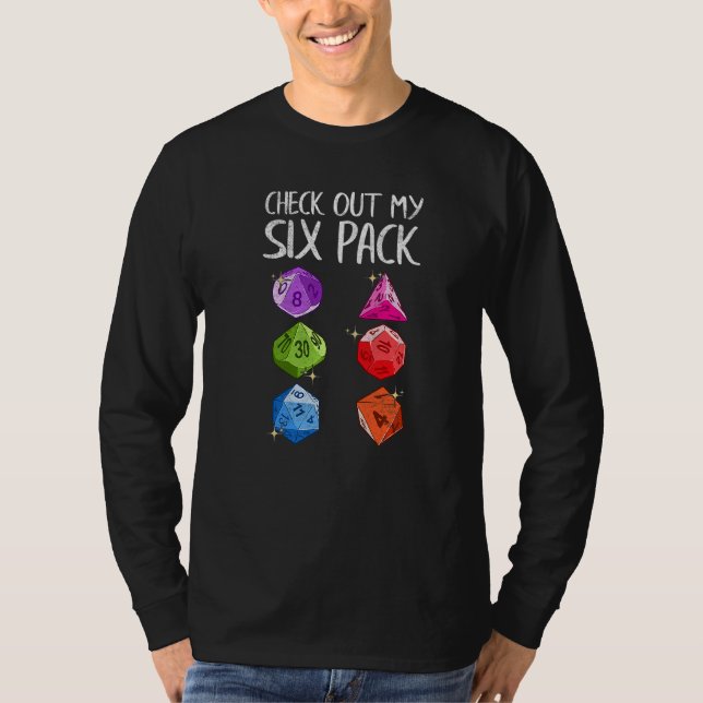 Camiseta Dê uma olhada no meu Nerd Piada de jogos com seis  (Frente)